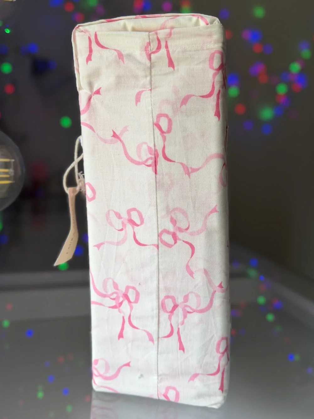 Laura Ashley pink trailing bows ribbon king sheet coquette shabby chic cottage